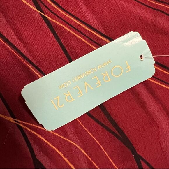 Forever 21 A line skirt sz L Rust red sheer Vintage new with tags Dark Academia - Picture 11 of 13